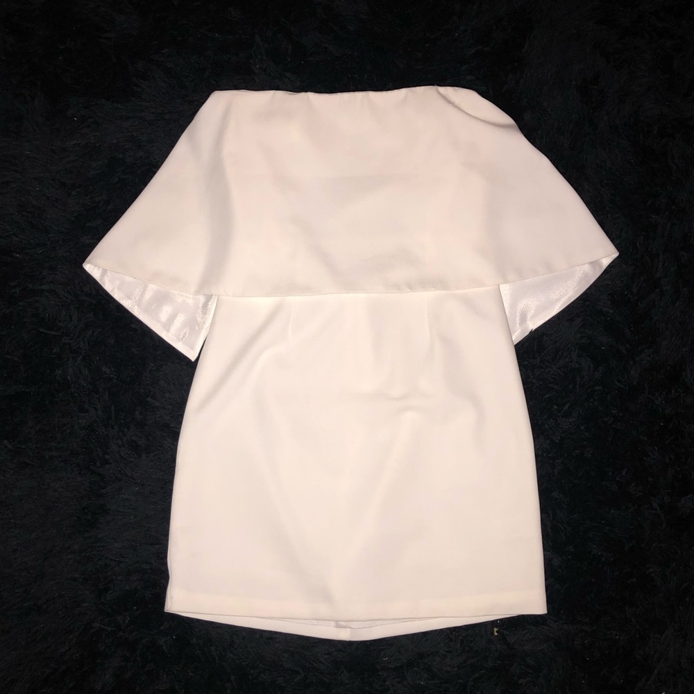 White strapless mini